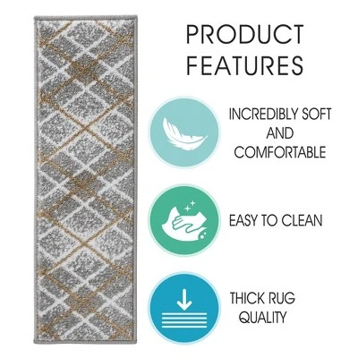 Sussexhome Modern Collection Stair Treads Non-Slip Carpet Stair Treads For Wooden Steps, 9" X 28" , Pack Of 4/7/10/13/15 3 Sussexhome Modern Collection Stair Treads Non-Slip Carpet Stair Treads For Wooden Steps, 9" X 28" , Pack Of 4/7/10/13/15 - Image 3