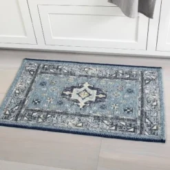 Vintage Persian Medallion Kitchen Rug Blue - Threshold™