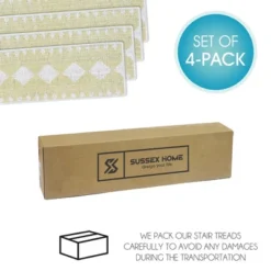 SussexHome Diamond Design Cotton Anti-Slip Stair Treads, 9” X 28“ -Northlight Shop Sales GUEST 1d4dbdbd e2db 4e14 985c 41dabc63b3cc