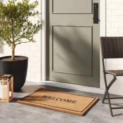 Northlight Shop Sales 29 1'11x2'11" 'Welcome' Coir Doormat Black - Threshold™ Designed With Studio McGee