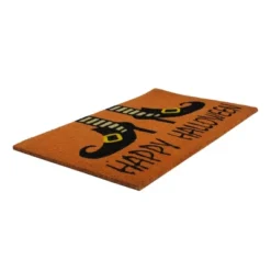 Northlight Wicked Witch Shoes "Happy Halloween" Coir Doormat 18" X 30"