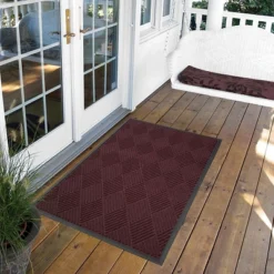 3'x5' Solid Diamond Doormat Burgundy - HomeTrax