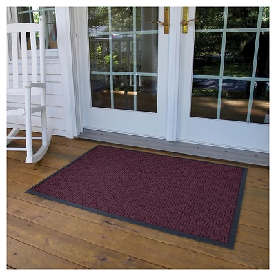 2'x3' Solid Doormat Burgundy/Black - HomeTrax 1 2'x3' Solid Doormat Burgundy/Black - HomeTrax