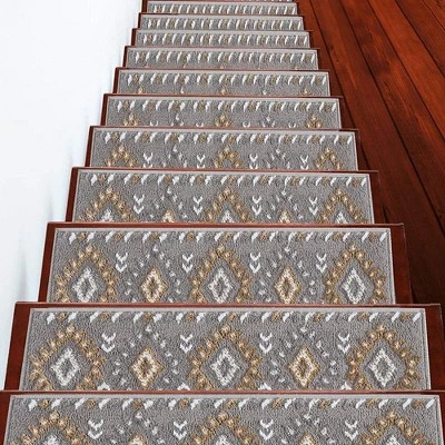 Sussexhome Stair Treads Traditional Collection Contemporary And Soft, Adhesive Tape, 9" X 28" , Pack Of 4/7/13/15 1 Sussexhome Stair Treads Traditional Collection Contemporary And Soft, Adhesive Tape, 9" X 28" , Pack Of 4/7/13/15