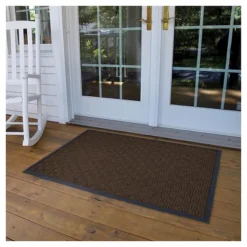 2'x3' Solid Doormat Brown/Black - HomeTrax