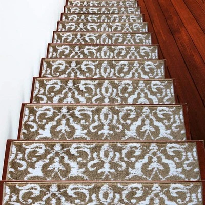 Sussexhome Floral Collection Anti-Slip Carpet Stair Treads, 9" X 28" 1 Sussexhome Floral Collection Anti-Slip Carpet Stair Treads, 9" X 28"