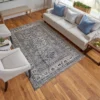 Bellini Transitional Medallion, Taupe/Gray/Blue, 2' X 3' Accent Rug