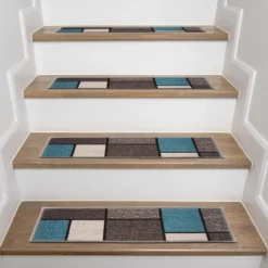 World Rug Gallery Contemporary Modern Boxes Non-Slip Stair Treads -Northlight Shop Sales GUEST df344c99 36c8 479e beda 91454545ea2e