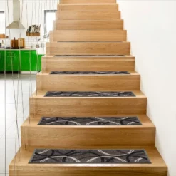 World Rug Gallery Moden Wavy Circles Non-Slip Stair Treads -Northlight Shop Sales GUEST e731550a fa48 4e4e 8ec1 3adabc63026a