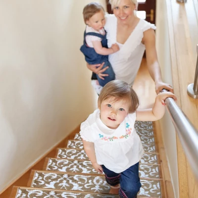 Sussexhome Floral Collection Anti-Slip Carpet Stair Treads, 9" X 28" 2 Sussexhome Floral Collection Anti-Slip Carpet Stair Treads, 9" X 28" - Image 2